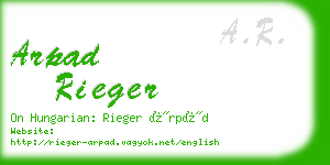 arpad rieger business card